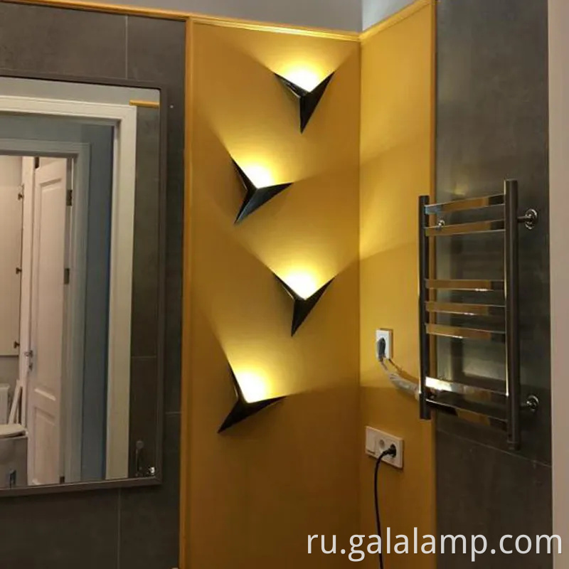 Стильные современные треугольные светодиодные настенные лампы для дома и кафе